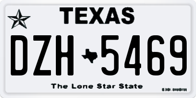 TX license plate DZH5469