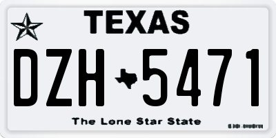 TX license plate DZH5471