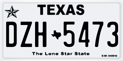 TX license plate DZH5473