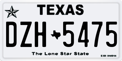 TX license plate DZH5475