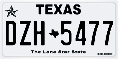 TX license plate DZH5477