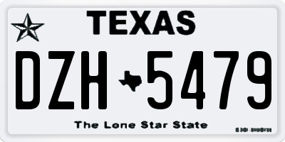 TX license plate DZH5479