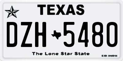 TX license plate DZH5480