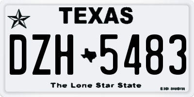 TX license plate DZH5483