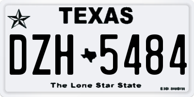 TX license plate DZH5484