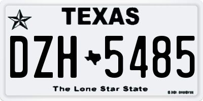 TX license plate DZH5485