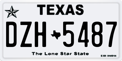 TX license plate DZH5487
