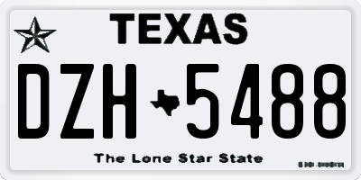 TX license plate DZH5488