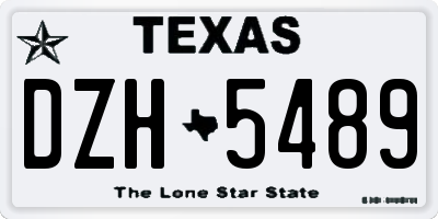 TX license plate DZH5489
