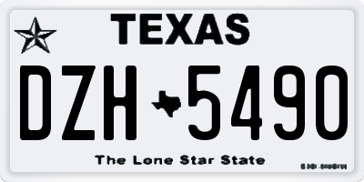 TX license plate DZH5490