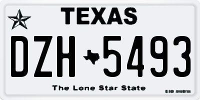 TX license plate DZH5493