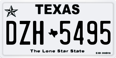 TX license plate DZH5495