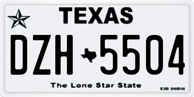 TX license plate DZH5504