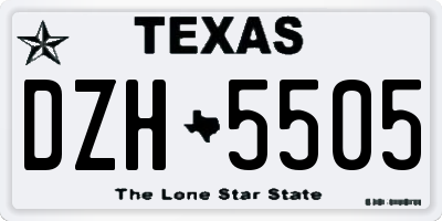 TX license plate DZH5505