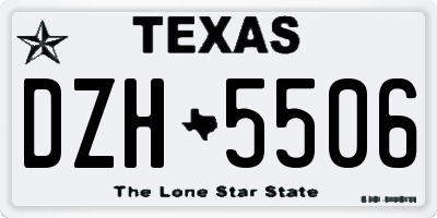 TX license plate DZH5506