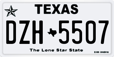 TX license plate DZH5507
