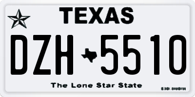 TX license plate DZH5510