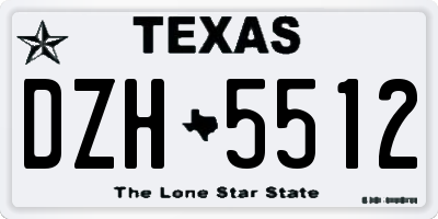 TX license plate DZH5512