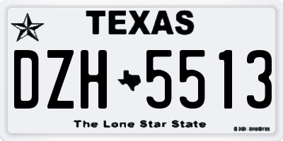 TX license plate DZH5513