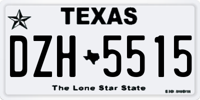 TX license plate DZH5515