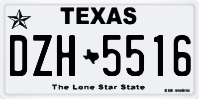 TX license plate DZH5516
