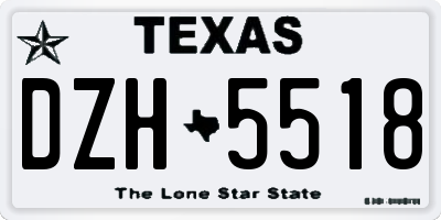 TX license plate DZH5518