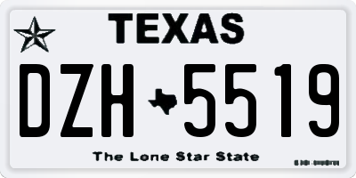 TX license plate DZH5519
