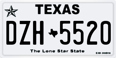 TX license plate DZH5520