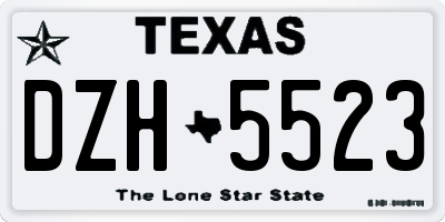 TX license plate DZH5523