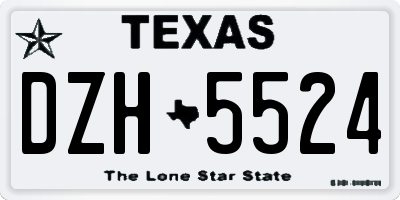 TX license plate DZH5524