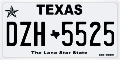 TX license plate DZH5525
