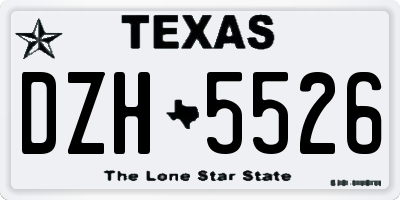 TX license plate DZH5526