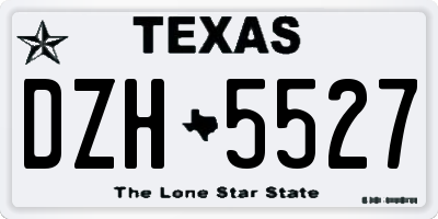 TX license plate DZH5527