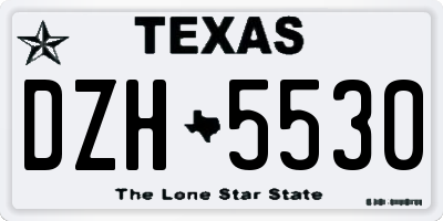 TX license plate DZH5530