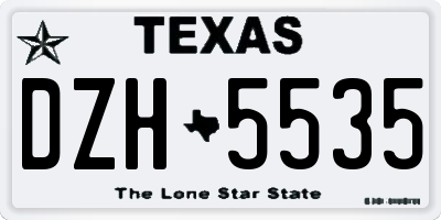 TX license plate DZH5535