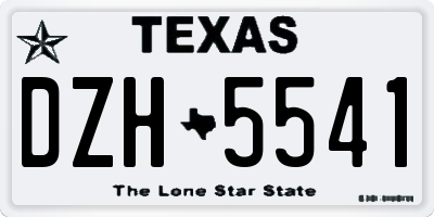 TX license plate DZH5541