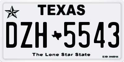 TX license plate DZH5543