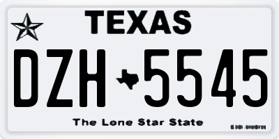 TX license plate DZH5545