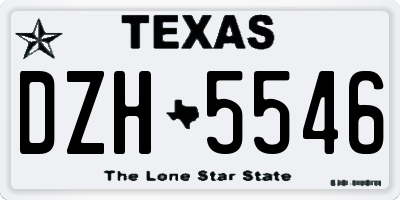 TX license plate DZH5546