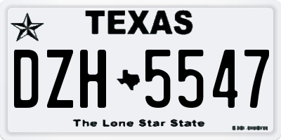 TX license plate DZH5547