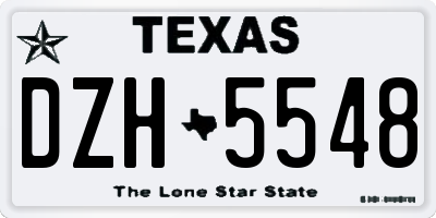 TX license plate DZH5548