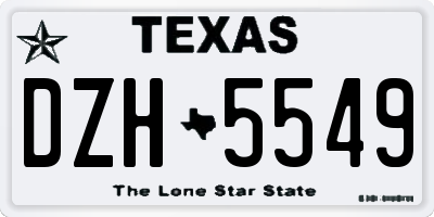 TX license plate DZH5549
