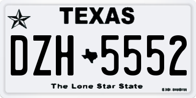 TX license plate DZH5552