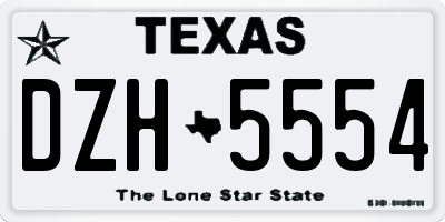TX license plate DZH5554