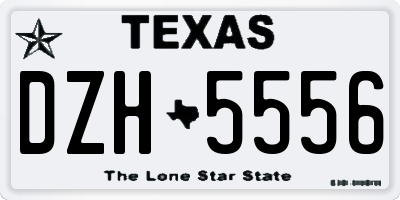 TX license plate DZH5556