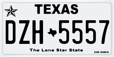 TX license plate DZH5557