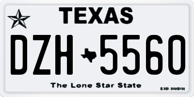 TX license plate DZH5560