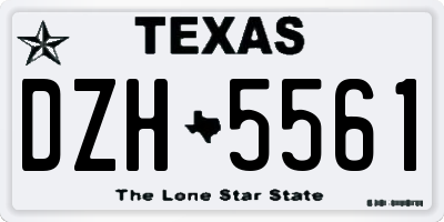 TX license plate DZH5561