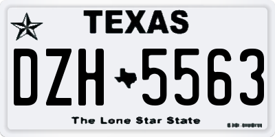 TX license plate DZH5563