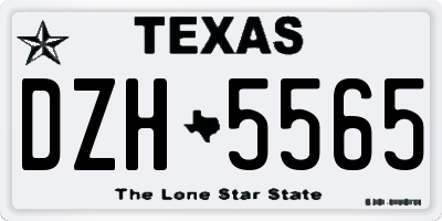 TX license plate DZH5565